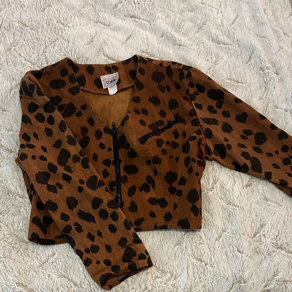 Leopard Print Denim Jacket
